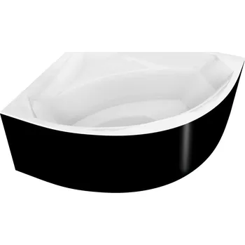 Polysan ROSANA MONOLITH rohová vana 146x146x63cm, bílá/černá