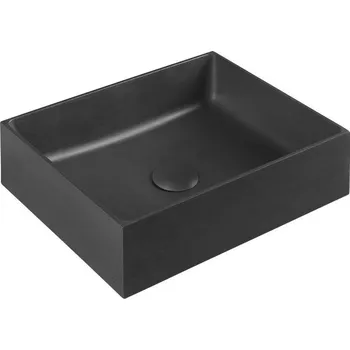 Umyvadlo Sapho FORMIGO betonové umyvadlo na desku, 47,5x36,5cm, antracit mat