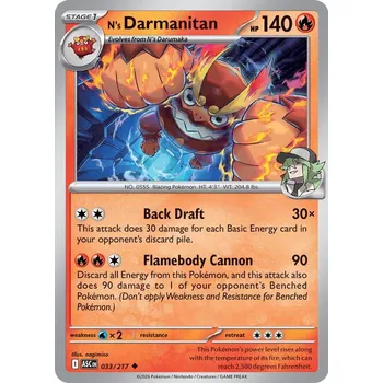 Sběratelská karetní hra Pokémon ASC 033/217 N's Darmanitan - Ascended Heroes Stav: Near Mint, Verze: NORMAL
