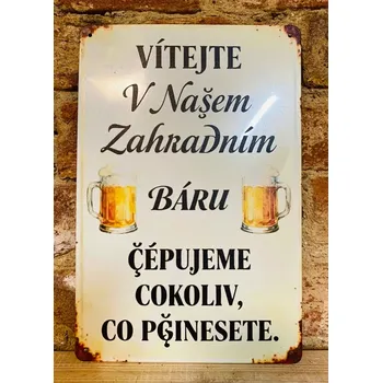 Plechová cedule Plechová cedulka - vítejte v našem báru