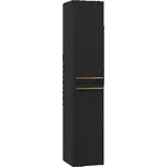 EBS Urban Vysoká skříňka 35x170cm L/P, černá mat-madlo zlatá kartáčovaná