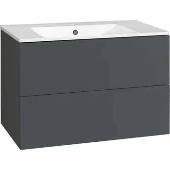 Umyvadlo EBS KUBA Skříňka + keramické umyvadlo Slim 81 cm, antracitově šedá