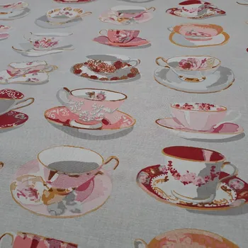 Pro útulný domov bavlněná látka ČAJOVÝ SERVIS