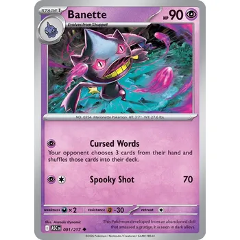 Sběratelská karetní hra Pokémon ASC 091/217 Banette - Ascended Heroes Stav: Near Mint, Verze: NORMAL
