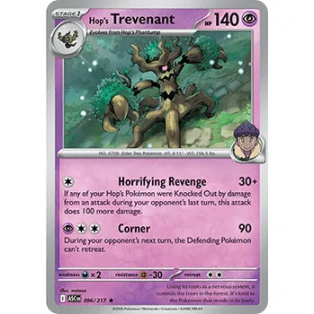 Karetní hra Pokémon ASC 096/217 Hop's Trevenant - Ascended Heroes Stav: Near Mint, Verze: BALL REVERSE HOLO