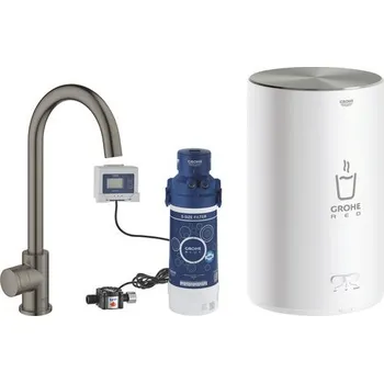 Vodovodní baterie Grohe Red Mono Baterie ve tvaru písmene C a bojler velikosti M, kartáčovaný Hard Graphite