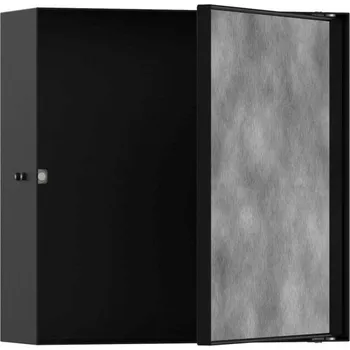 Obklad Hansgrohe XtraStoris Rock Zápustná polička s dvířky pro obklady 30x30x10 cm, matná černá 56085670
