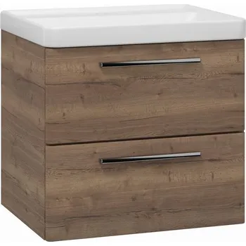 Koupelnový nábytek EBS Urban Skříňka s umyvadlem 61cm, dub Halifax/madlo chrom