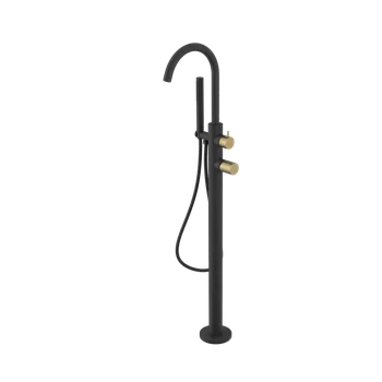 Vodovodní baterie Sapho ULTRATAP vanová baterie s připojením do podlahy, černá mat/zlato mat