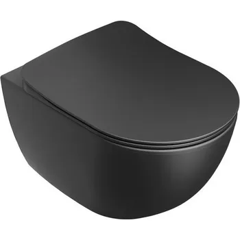 Klozet EBS Urban City WC závěsné Rimfree, černé
