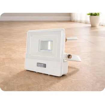 LED reflektor s PIR senzorem 10W, 735lm, Samsung chip, 1m kabel, bílý Neutrální bílá