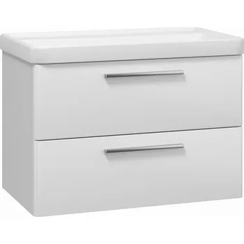 Koupelnový nábytek EBS Urban Skříňka s umyvadlem 81cm, bílá lesk/madlo nerez