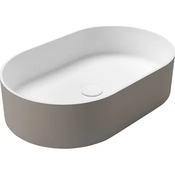 Umyvadlo Sapho THIN umyvadlo na desku, Rockstone, 55x35cm, agila/bílá mat