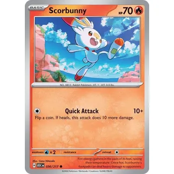 Karetní hra Pokémon ASC 036/217 Scorbunny - Ascended Heroes Stav: Near Mint, Verze: NORMAL