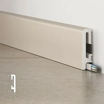 soklová lišta Podlahová soklová lišta DuroFit Kašmír ZAKULACENÁ - PF060K 6 cm