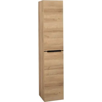 Koupelnový nábytek EBS Nevio B Skříňka vysoká s černým úchytem L/P 35 cm, dub Riviera