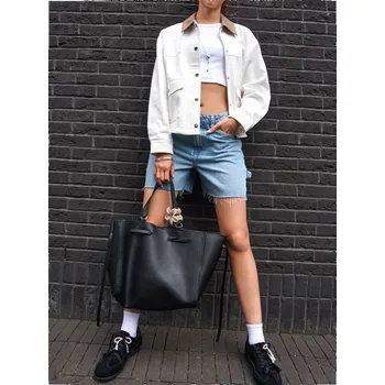 Dámské kraťasy Sinsay - Džínové tesařské šortky - modrá - 760DB-55J - 760DB-55J-38