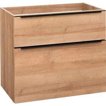 Koupelnový nábytek EBS Nevio B Skříňka pod umyvadlo 81 cm s černým úchytem, dub Riviera