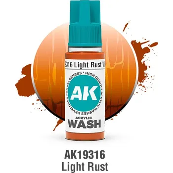 Modelářská barva AK Interactive Acrylic Wash Light Rust 18 ml