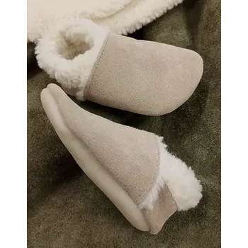 Capáčky FUNKY MONKEY Kožené zimní barefoot Pro capáčky s kaučukovou podrážkou béžové - 6-12 měsíců Béžová