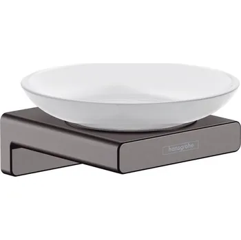 Dávkovač mýdla Hansgrohe AddStoris Mýdlenka, kartáčovaný černý chrom, 41746340