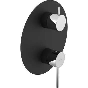 Vodovodní baterie Sapho ULTRAMIX podomítková sprchová baterie, 3 výstupy, otočný přepínač, černá mat/chrom