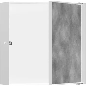 Obklad Hansgrohe XtraStoris Rock Zápustná polička s dvířky pro obklady 30x30x10 cm, bílá 56085700