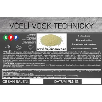 Olejová barva Včelí vosk zechnický (Beeswax) 20kg
