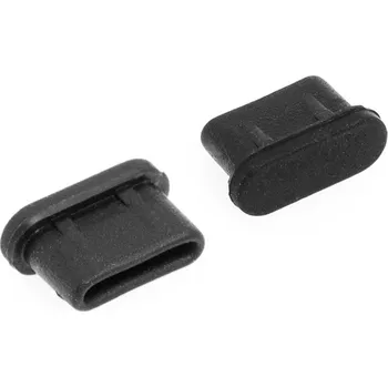 Záslepka konektoru USB-C pro Apple iPhone / iPad - antiprachová - silikonová - černá