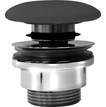 Sifon GSI umyvadlová výpust 5/4“, click-clack, keramická zátka, 5-65mm, černá mat