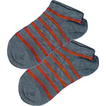 Kotníkové ponožky - šedé s červeným proužkem