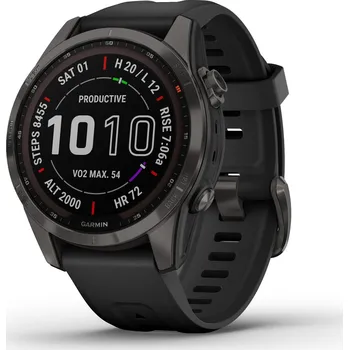 Chytré hodinky Garmin Fenix 7S Sapphire Solar Carbon Gray DLC Titanium/Black Band
