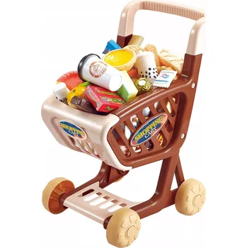 Dětská kuchyňka Obchodní vozík košík pro děti sladkosti sušenky nápoje obchod 62 ks.