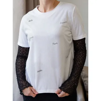 Oblečení a móda Sinsay - Tričko s krátkým rukávem - bílá - 623FG-00X - 623FG-00X-XS