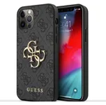 Guess PU 4G Metal Logo Zadní Kryt pro iPhone 12 / 12 Pro – Grey