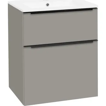 Koupelnový nábytek EBS Dream Skříňka s tenkým keramickým slim umyvadlem 61 cm, šedá mat