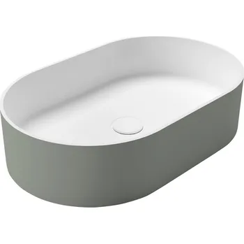 Umyvadlo Sapho THIN umyvadlo na desku, Rockstone, 55x35cm, verde/bílá mat