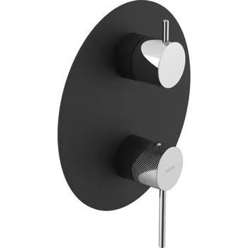 Vodovodní baterie Sapho ULTRASAN podomítková sprchová baterie, 3 výstupy, otočný přepínač, černá mat/chrom