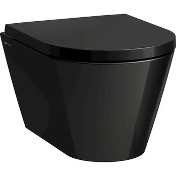 Klozet Laufen Kartell WC závěsné Rimless 49x37 cm, černá lesklá