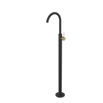 Vodovodní baterie Sapho ULTRASAN umyvadlová baterie s připojením do podlahy, černá mat/zlato mat