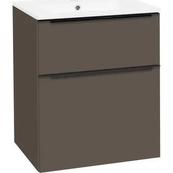 Koupelnový nábytek EBS Dream Skříňka s tenkým keramickým slim umyvadlem 61 cm, šedá láva mat