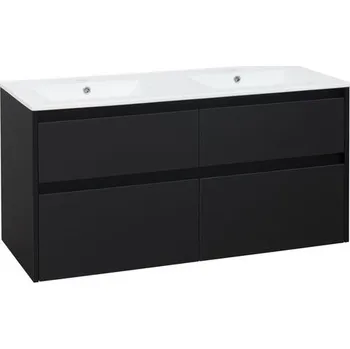 Umyvadlo EBS Duomo Skříňka a keramické umyvadlo 121 cm, černá matná