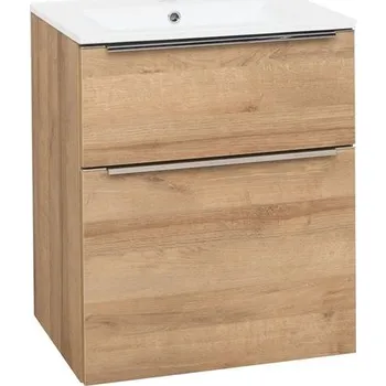 Umyvadlo EBS Nevio Skříňka a keramické umyvadlo 61 cm, dub Riviera
