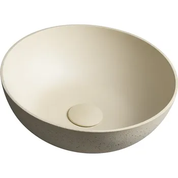 Umyvadlo Sapho FORMIGO betonové umyvadlo na desku, Ø 39cm, žlutá mat