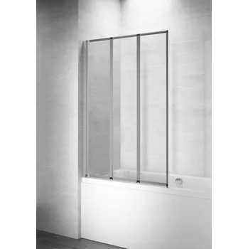 Vanová zástěna EBS Vanová zástěna 100x140 cm zlamovací, skleněná výplň