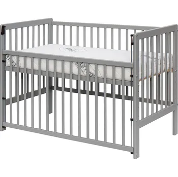 Dětská postýlka Dětská postýlka - Scarlett DOMINIK (borovice), stahovací bočnice - 120 x 60 cm - šedá