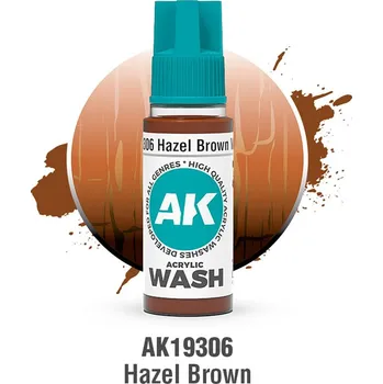 Modelářská barva AK Interactive Acrylic Wash Hazel Brown 18 ml