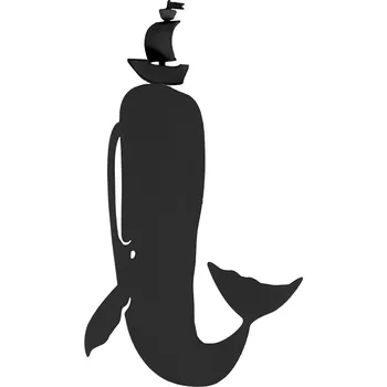 Záložka Záložka, moby dick, černá barva, plast, 13,7x7,9x1,6