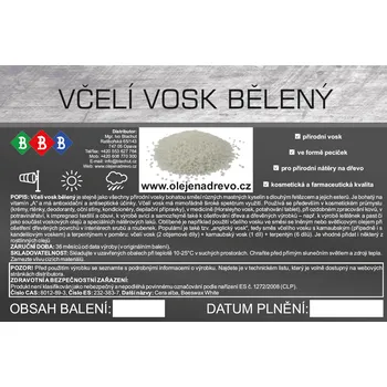 barva a nátěr na dřevo Včelí vosk bělený (Beeswax) 150g