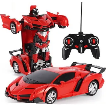 RC model auta Mamido Auto Robot Transformers 2v1 na dálkové ovládání RC červený